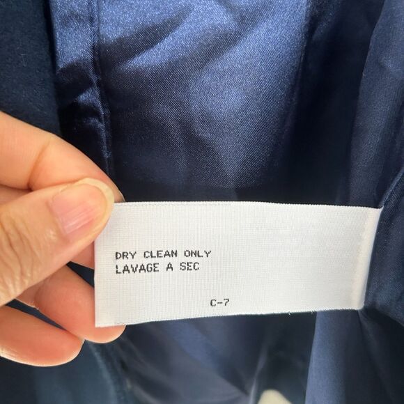 Tulle Anthropologie Wool Brown Faux Fur Trim Hood Long Blue Coat Size Medium - Picture 11 of 12